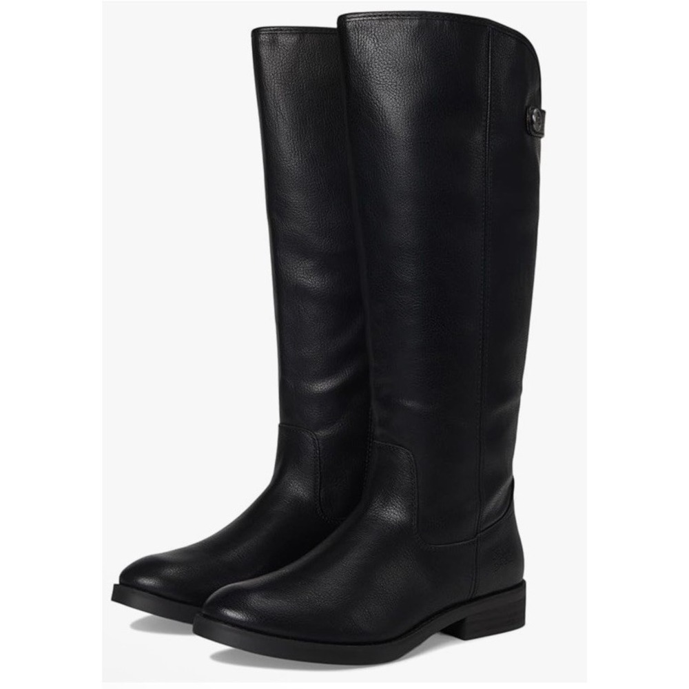 NIB Frye & Co. Kellie Button Tall 11 M Black Knee High Boots Riding Faux Leather